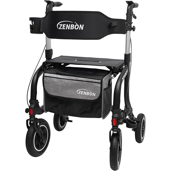 新品未使用　高級折りたたみ式 歩行器ブラック シルバーカー Amazon | ZENBON 歩行器 シルバーカー 高齢者用 超軽量アルミ製